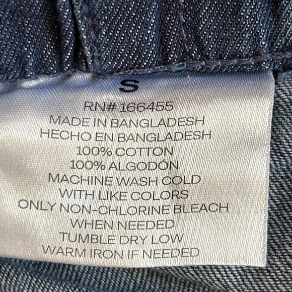 Real Essentials Women's‎ Blue Denim Fringe Shorts Size S 4" Inseam - Picture 8 of 9